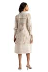 Buy_KAVERI_Off White 100% Linen Hand Screen Walk In The Clouds With Dress  _Online_at_Aza_Fashions