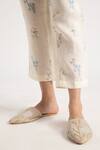 KAVERI_Off White 100% Linen Hand Walk In The Clouds Kaftan And Pant Set  _Online_at_Aza_Fashions