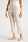 KAVERI_Off White 100% Linen Hand Walk In The Clouds Kaftan And Pant Set  _at_Aza_Fashions