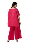 Shop_KAVERI_Pink 100% Linen V Intersection Square Hand Screen Print Top And Pant Set  _Online_at_Aza_Fashions