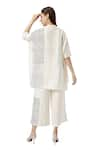 Buy_KAVERI_Off White 100% Linen Print Foil V Neck Forest Land Square Boxy Top  _Online_at_Aza_Fashions