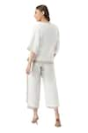 Buy_KAVERI_Off White 100% Linen Solid V Neck Zen Layered Top With Pant  