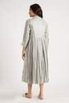 Shop_Kaveri_Green 100% Linen Hand Printed Illusion Amanda With Dress _at_Aza_Fashions