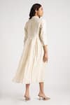 Shop_KAVERI_Off White 100% Linen Hand Screen Printed Illusion Amanda With Dress  _at_Aza_Fashions