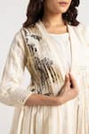 Buy_KAVERI_Off White 100% Linen Hand Screen Printed Illusion Amanda With Dress  _Online_at_Aza_Fashions