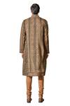 Buy_Tarun Tahiliani_Multi Color Tussar Boski Print Kasheeda Straight Kurta With Churidar 