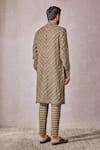 Shop_Tarun Tahiliani_Multi Color Linen Print Geometric Kurta With Trouser _at_Aza_Fashions