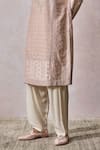 Tarun Tahiliani_Pink Silk Embroidery Geometric Floral Kurta With Salwar _Online_at_Aza_Fashions