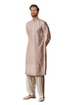 Buy_Tarun Tahiliani_Pink Silk Embroidery Geometric Floral Kurta With Salwar _Online_at_Aza_Fashions