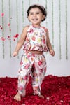 Buy_Lil Angels_Multi Color Crepe Embellished Floral Tulip Pattern Tunic With Dhoti _at_Aza_Fashions