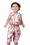 Buy_Lil Angels_Multi Color Crepe Embellished Floral Tulip Pattern Tunic With Dhoti 