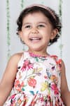 Lil Angels_Multi Color Crepe Embellished Floral Tulip Pattern Tunic With Dhoti _Online