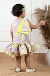 Shop_Lil Angels_Purple Muslin Cotton Floral Pattern Ruffle Short Dress_at_Aza_Fashions
