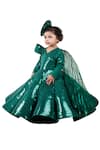 Buy_Lil Angels_Green Samo Silk Lace Metallic Embellished Gown _Online_at_Aza_Fashions