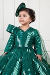 Shop_Lil Angels_Green Samo Silk Lace Metallic Embellished Gown _Online_at_Aza_Fashions