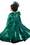 Buy_Lil Angels_Green Samo Silk Lace Metallic Embellished Gown 