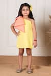 Buy_Lil Angels_Yellow Scuba Bow One Shoulder Short Dress _at_Aza_Fashions