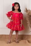 Buy_Lil Angels_Pink Organza Abstract Pattern Frock _at_Aza_Fashions