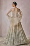 Shop_Tarun Tahiliani_Ivory Bustier Soft Net Embroidery Swarovski Cape Shirt Open Lehenga Set _at_Aza_Fashions