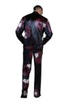 Buy_Vikram Bajaj_Black Silk Velvet Printed Mandal Floral Bomber Jacket And Pant Set _Online_at_Aza_Fashions