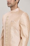 Shop_Arihant Rai Sinha_Beige Art Silk Embroidery Sequin Butti Straight Sherwani With Aligadhi Pant _Online_at_Aza_Fashions