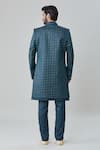Shop_Arihant Rai Sinha_Green Art Silk Embroidery Geometric Butti Sherwani Jacket Pant Set_at_Aza_Fashions
