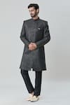 Buy_Arihant Rai Sinha_Black Art Silk Embroidery Sequin Miniature Butti Sherwani With Pant _at_Aza_Fashions