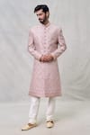 Buy_Arihant Rai Sinha_Pink Sherwani Art Silk Embroidery Cutdana Set _at_Aza_Fashions