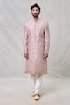 Buy_Arihant Rai Sinha_Pink Sherwani Art Silk Embroidery Cutdana Set _Online_at_Aza_Fashions