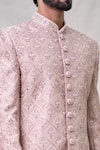 Arihant Rai Sinha_Pink Sherwani Art Silk Embroidery Cutdana Set _at_Aza_Fashions