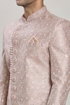 Shop_Arihant Rai Sinha_Pink Sherwani Art Silk Embroidery Sequin Thread And Set _Online_at_Aza_Fashions