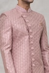 Arihant Rai Sinha_Pink Sherwani Art Silk Embroidery Thread Diamond Pattern Set _at_Aza_Fashions