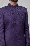 Shop_Arihant Rai Sinha_Purple Sherwani Art Silk Embroidery Cutdana Threadwork Set _Online_at_Aza_Fashions