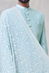 Arihant Rai Sinha_Green Art Silk Embroidery Sequin Gul Vine Sherwani Set_at_Aza_Fashions