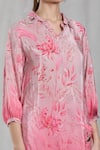 Buy_Khwaab by Sanjana Lakhani_Pink Crepe Silk Embellished Sequin Shirt Printed Shaded High-low Kurta With Pant _Online_at_Aza_Fashions