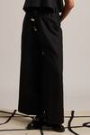 Buy_Moh India_Black 100% Pure Linen Plain Celeste Flared Trouser _Online_at_Aza_Fashions