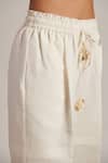 Buy_Moh India_Off White 100% Pure Linen Plain Celeste Solid Flared Trouser 