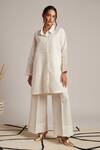 Buy Moh India Off White 100% Pure Linen Plain Collar Grace Shirt Tunic at Aza Fashions Buy_Moh India_Off White 100% Pure Linen Plain Collar Grace Shirt Tunic _at_Aza_Fashions