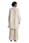 Moh India Off White 100% Pure Linen Plain Collar Grace Shirt Tunic Online Moh India_Off White 100% Pure Linen Plain Collar Grace Shirt Tunic _Online