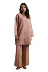 Buy Moh India Pink 100% Pure Linen Plain Collar Grace Shirt Tunic Online at Aza Fashions Buy_Moh India_Pink 100% Pure Linen Plain Collar Grace Shirt Tunic _Online_at_Aza_Fashions