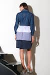 Shop_Echke_Blue Denim Solid Collar Layered Short Dress _at_Aza_Fashions