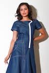 Buy_Echke_Blue Denim Solid Round Asymmetric Dress _at_Aza_Fashions