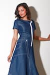 Buy_Echke_Blue Denim Solid Round Asymmetric Dress _Online_at_Aza_Fashions