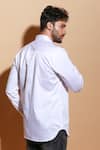 Shop_Echke_White Lycra Patchwork Long Sleeve Shirt_at_Aza_Fashions