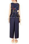 Shop_Sahil Kochhar_Blue Twill Embroidered Pants _at_Aza_Fashions