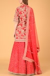 Shop_Sahil Kochhar_Pink Chanderi Round Kurta Lehenga Set _at_Aza_Fashions