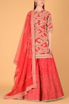 Buy_Sahil Kochhar_Pink Chanderi Round Kurta Lehenga Set _Online_at_Aza_Fashions