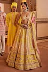 Buy_The Royaleum_Yellow Lehenga And Blouse Silk Embellished Gulzaar Bead Bridal Set _at_Aza_Fashions