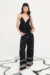 Buy_Verb by Pallavi Singhee_Black Cotton Embroidery Star Wide Legged Pant _at_Aza_Fashions