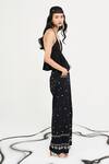 Buy_Verb by Pallavi Singhee_Black Cotton Embroidery Star Wide Legged Pant _Online_at_Aza_Fashions